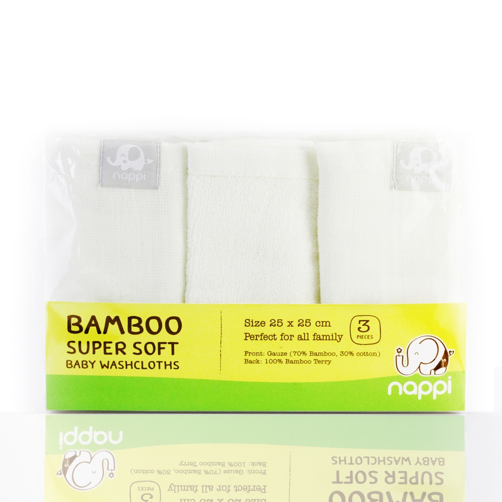 ผ้าอาบน้ำใยไผ่+ผ้าสาลู สไตล์ญี่ปุ่น Nappi Baby